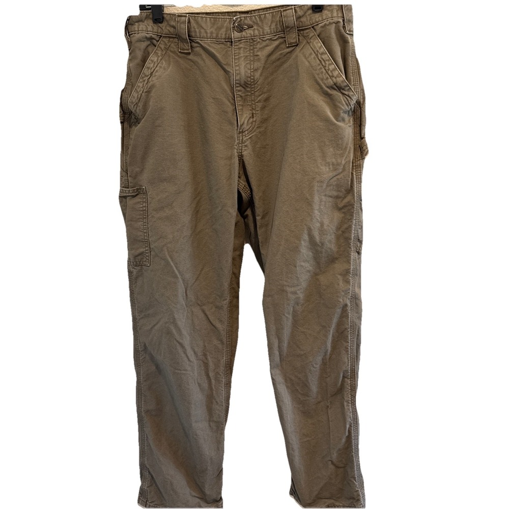 Carhartt Carpenter Pants Dungaree Fit Cargo Mens 32x30.5" Olive Brown Work Gear